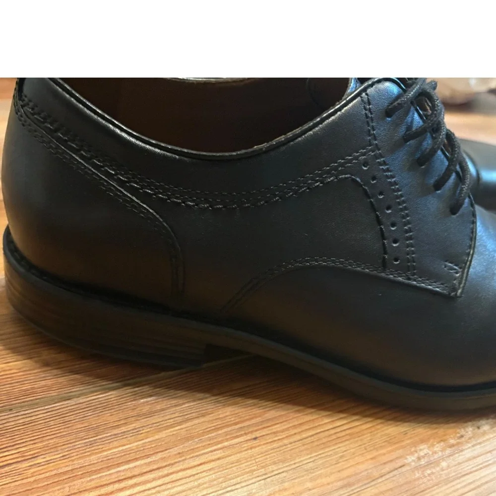 Johnston & Murphy XC4 Mens Black Leather Cap Toe Waterproof Dress Shoes 10.5 M